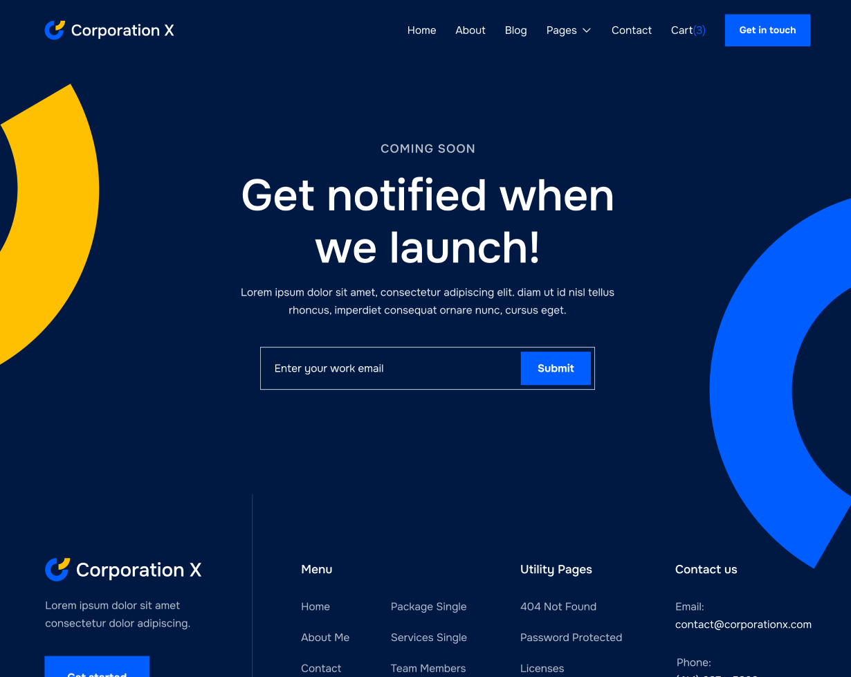 Coming Soon - Corporation X Webflow Template